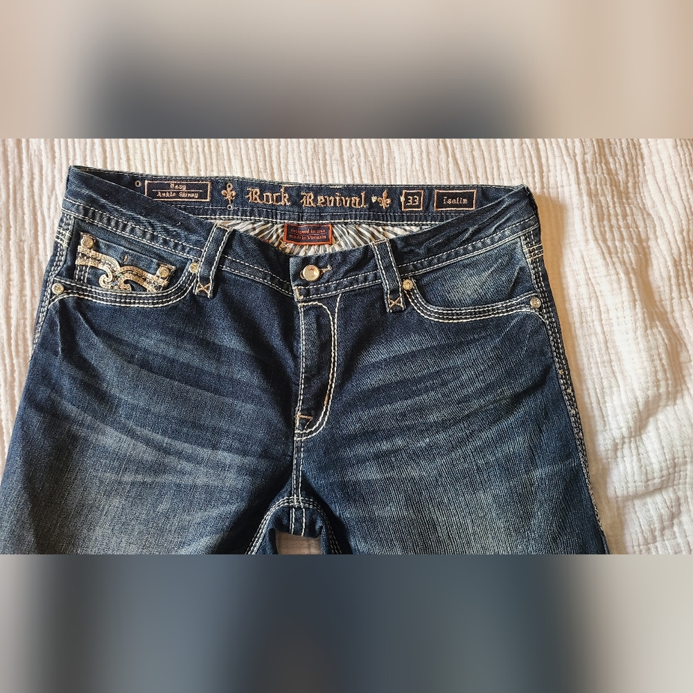 Rock Revival women's jeans, Size 33waist X 29in inseam, Blue